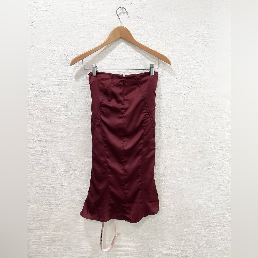 House of CB Sidonie Lace-Up Satin Trumpet Midi Skirt - Picture 5 of 6